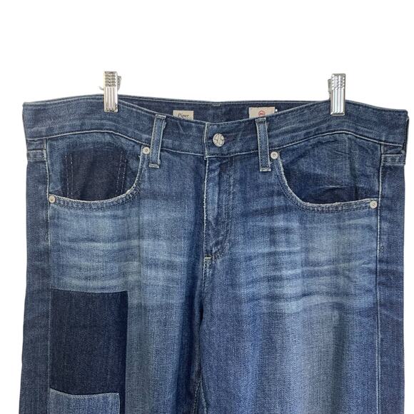 Adriano Goldschmied Womens Jeans Size 31R Piper Slouchy Slim Denim Patchwork AG - Picture 3 of 10